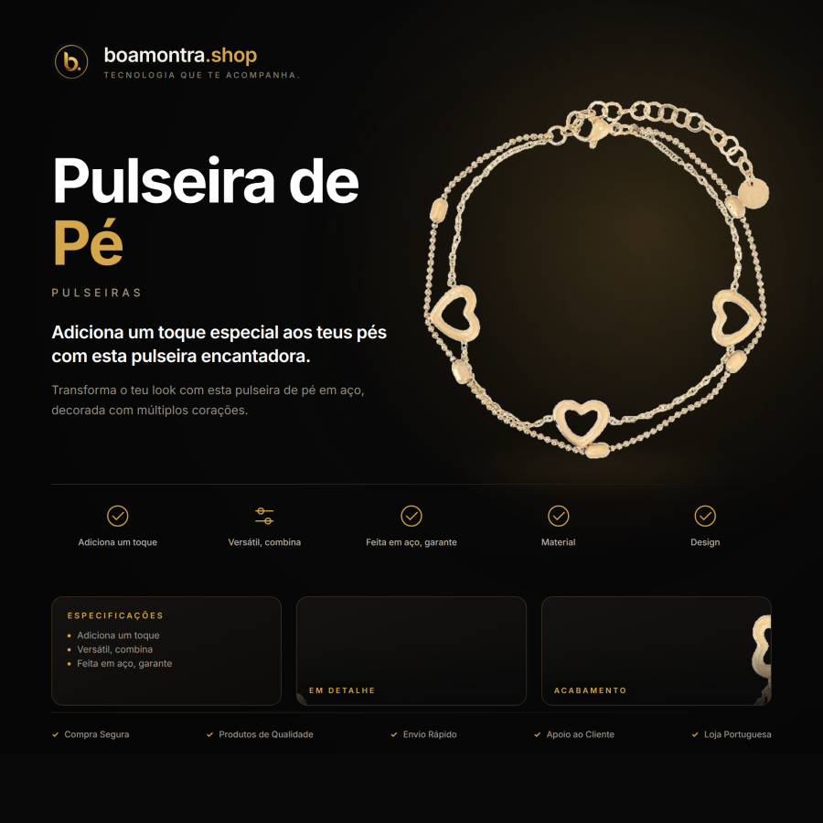 Estilo e Elegância com Pulseira de Pé
