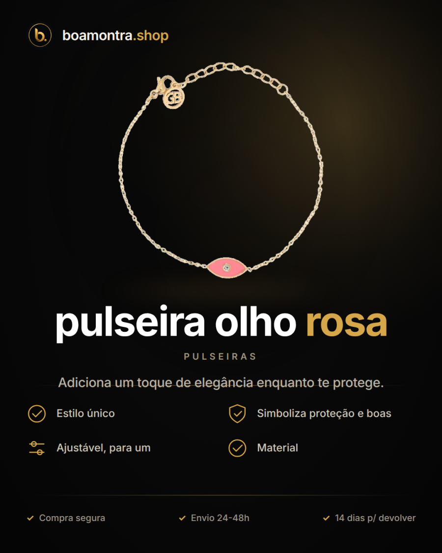 Estilo e proteção com pulseira olho rosa