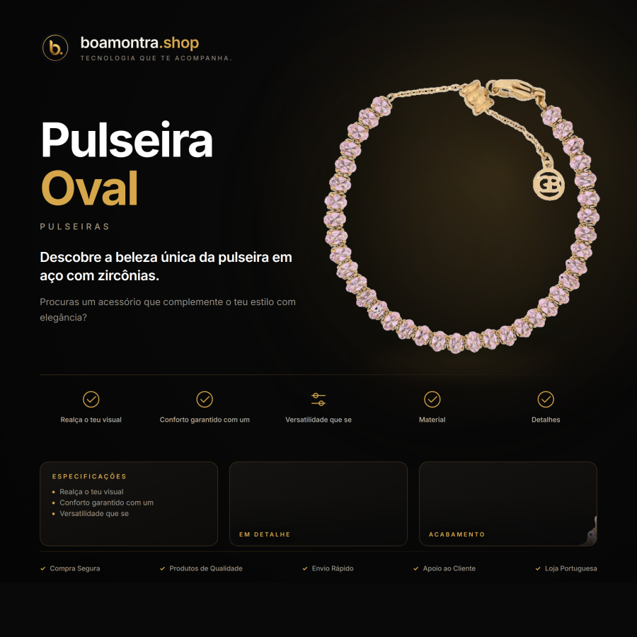 Elegância e Brilho com Pulseira Oval