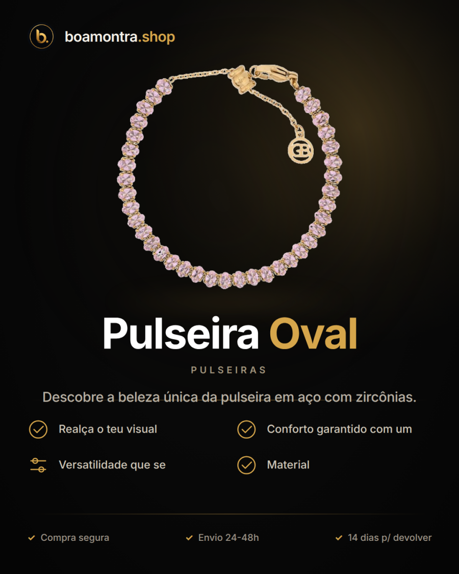 Elegância e Brilho com Pulseira Oval