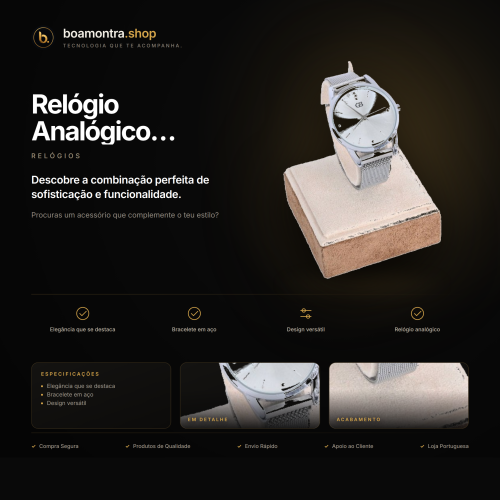 Estilo e Elegância com Relógio Analógico Prateado