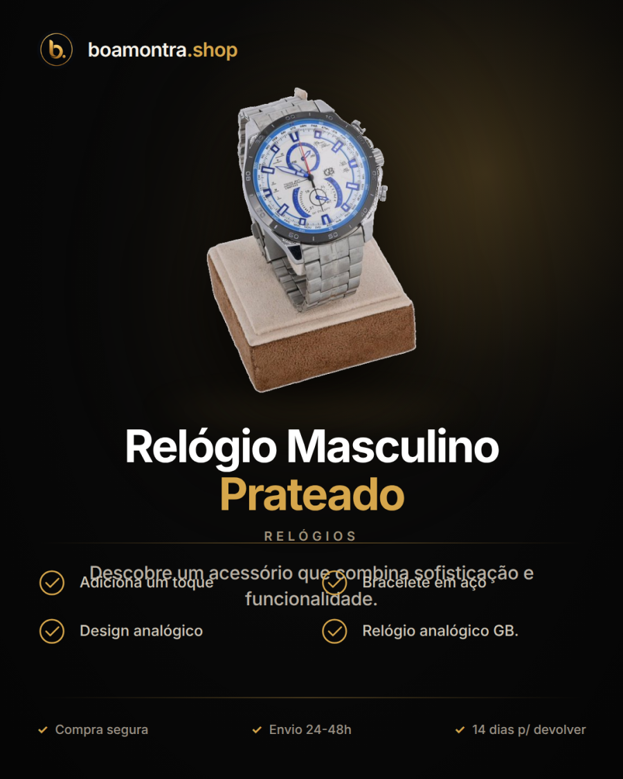 Estilo e Elegância com Relógio Masculino Prateado