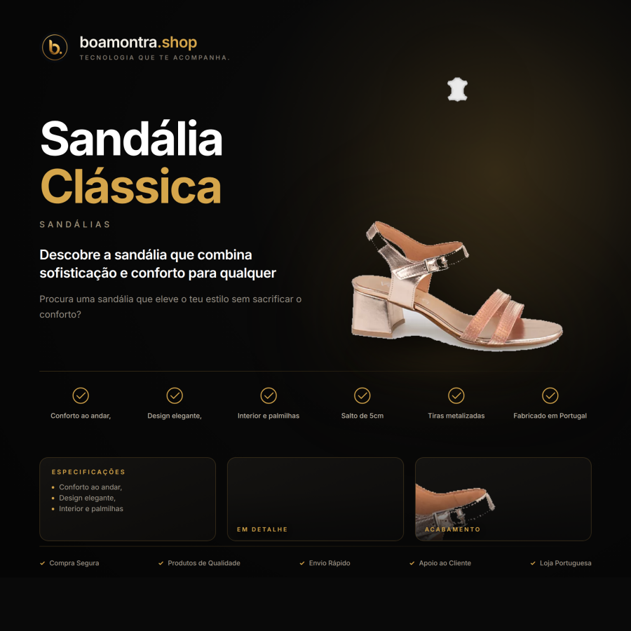 Conforto e Elegância com Sandália Clássica