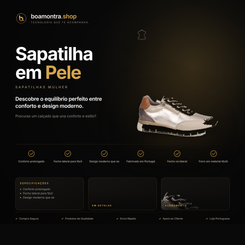 Conforto e Estilo com Sapatilha em Pele