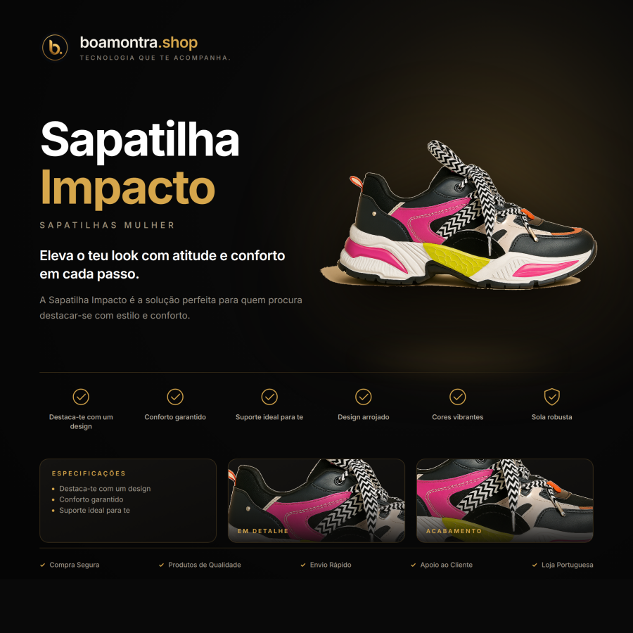 Conforto e Estilo com Sapatilha Impacto