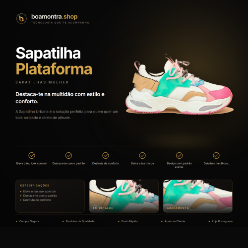 Eleva o teu look com Sapatilha Plataforma