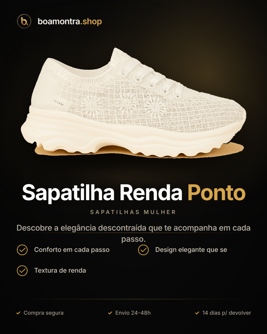 Conforto e Estilo com Sapatilha Renda Ponto