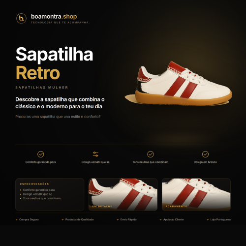Conforto e Estilo com Sapatilha Retro