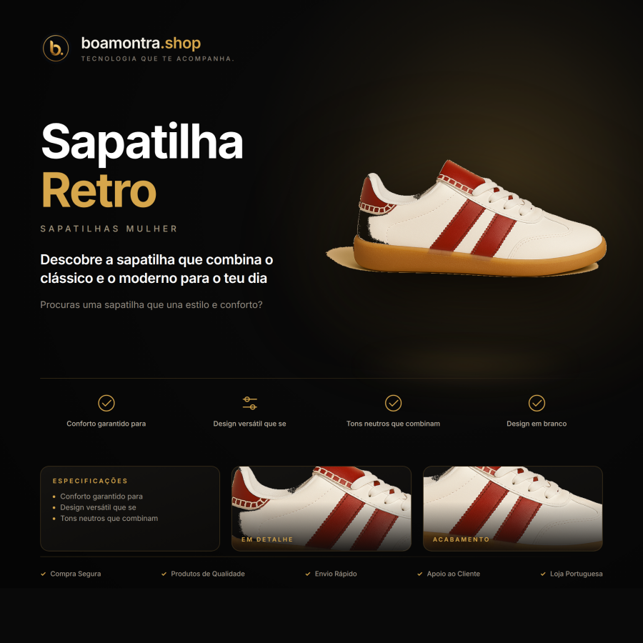 Conforto e Estilo com Sapatilha Retro
