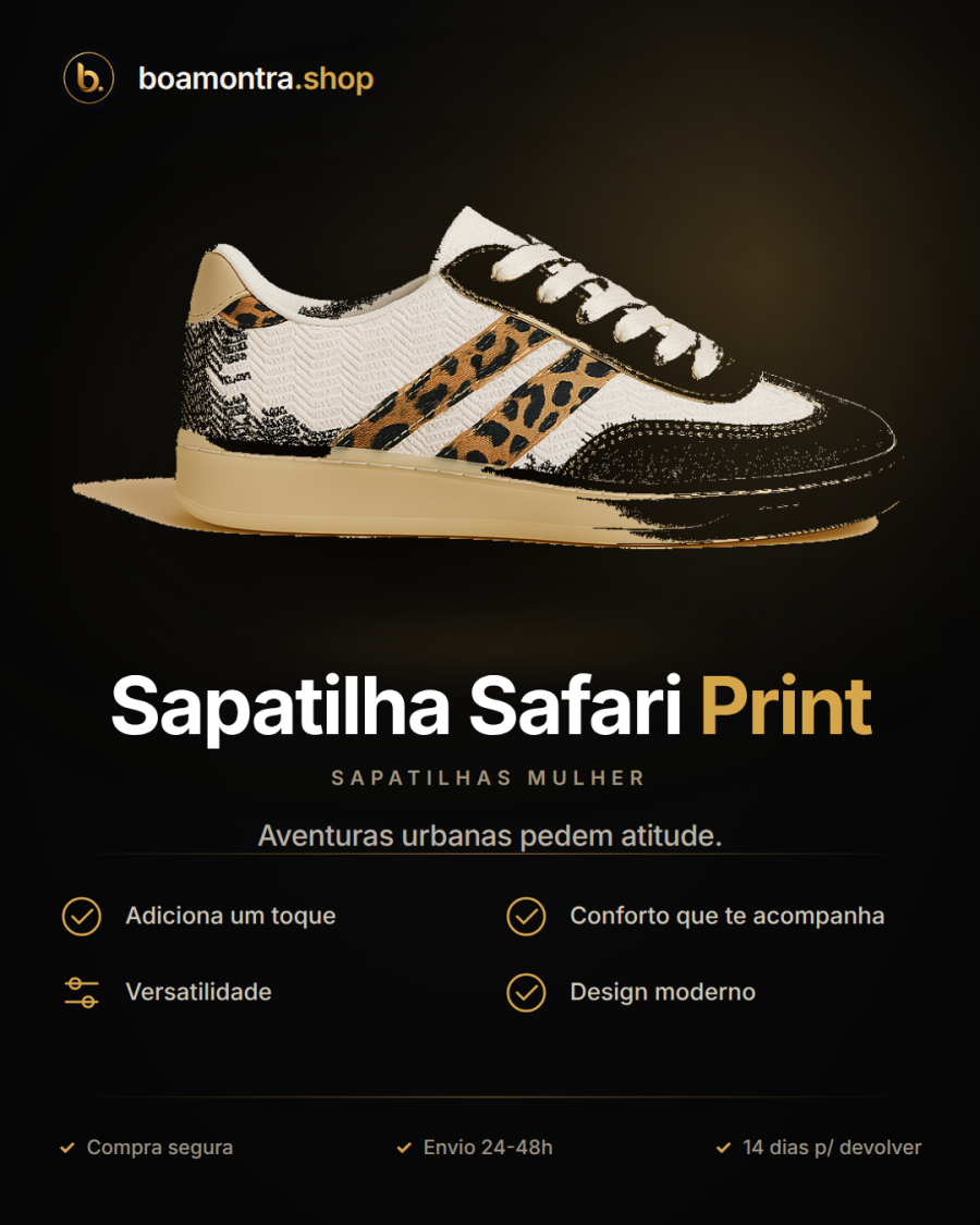 Estilo e Conforto com Sapatilha Safari Print