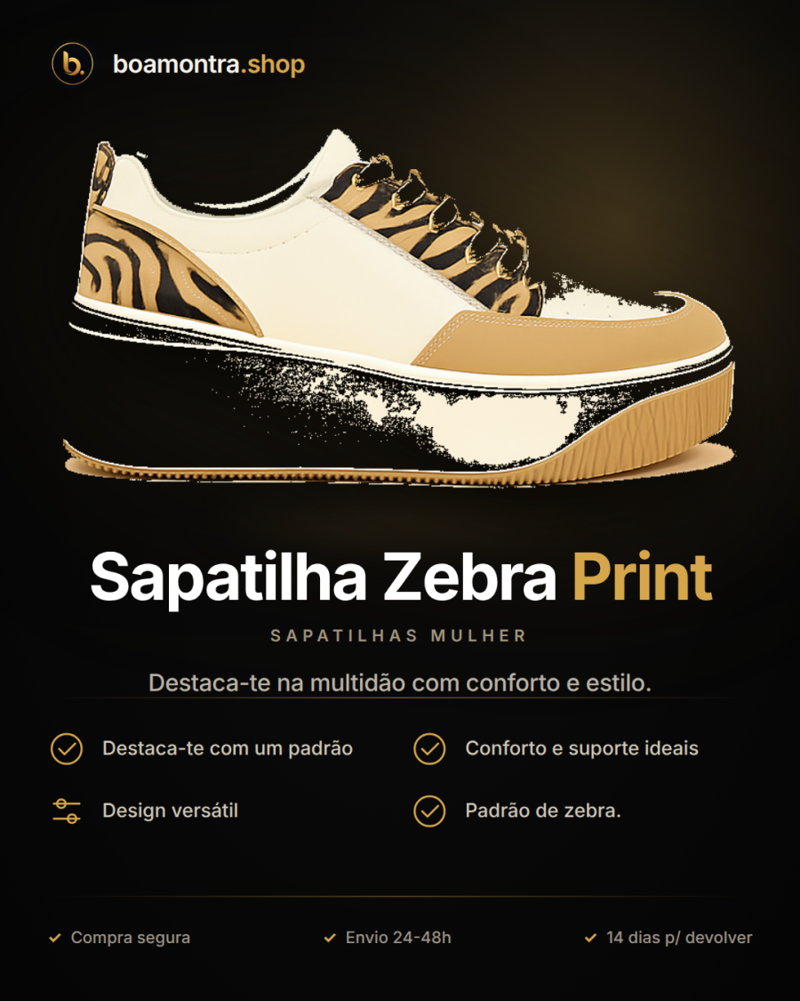 Eleva o teu look com Sapatilha Zebra Print