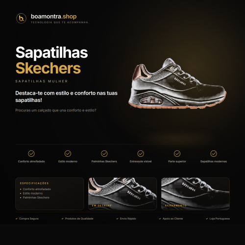 Conforto Almofadado com Sapatilhas Skechers