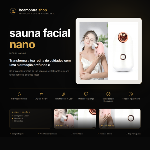 Revitaliza a pele com sauna facial nano