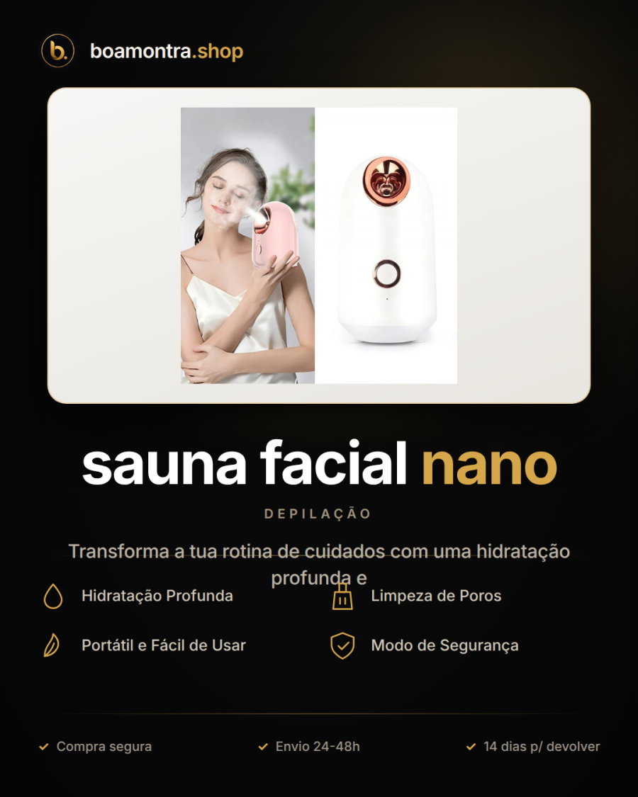 Revitaliza a pele com sauna facial nano