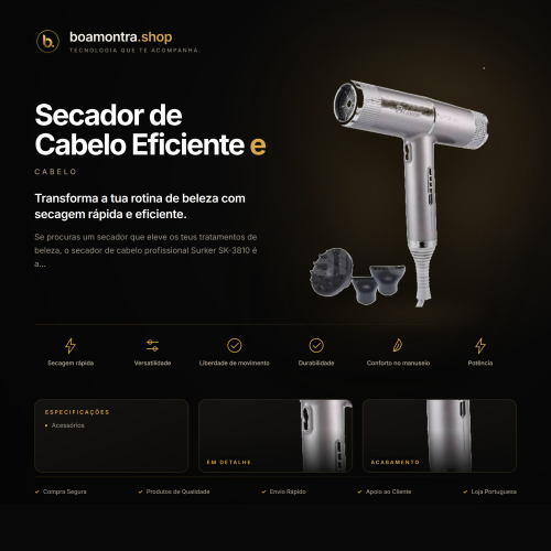 Secador de Cabelo Eficiente e Prático