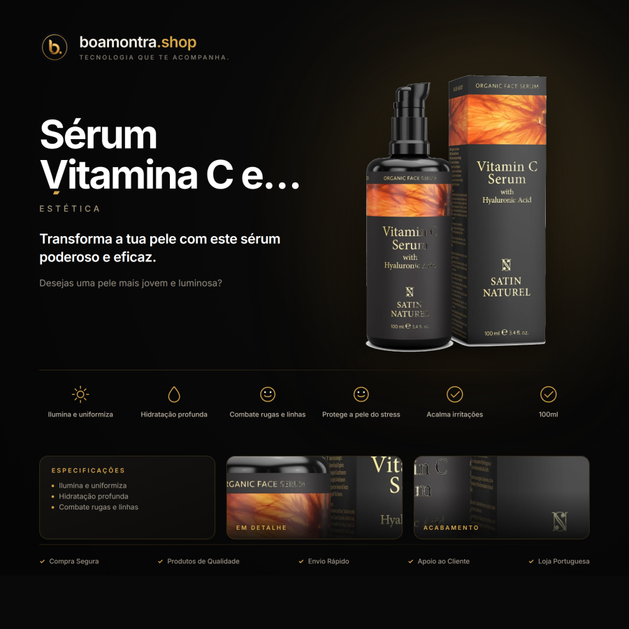 Pele Radiante com Sérum Vitamina C e Ácido Hialurónico