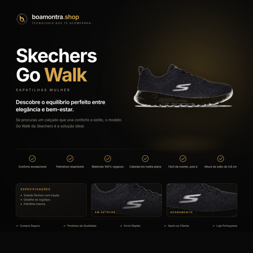 Conforto e estilo com Skechers Go Walk