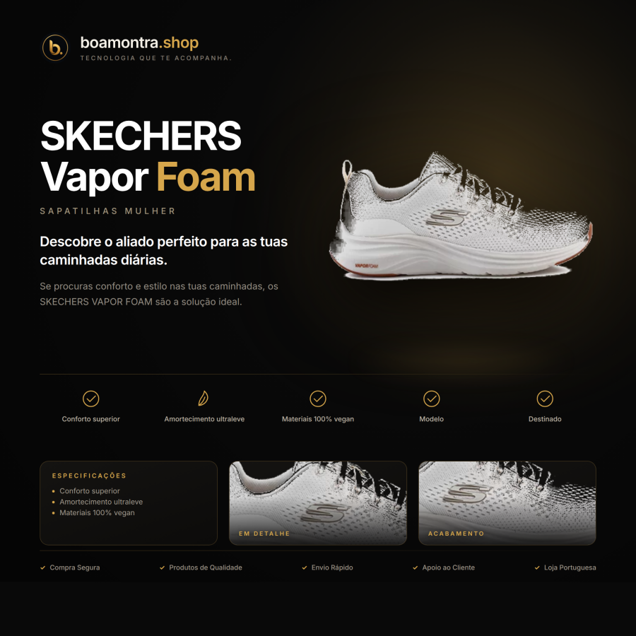 Conforto e Estilo com SKECHERS Vapor Foam