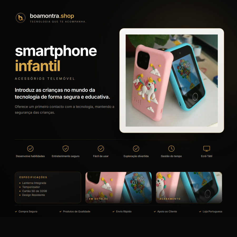 Diversão e segurança com smartphone infantil