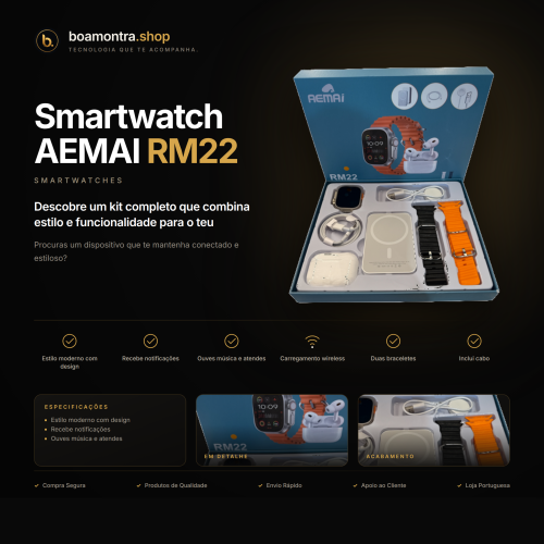 Fica Sempre Ligado com o Smartwatch AEMAI RM22