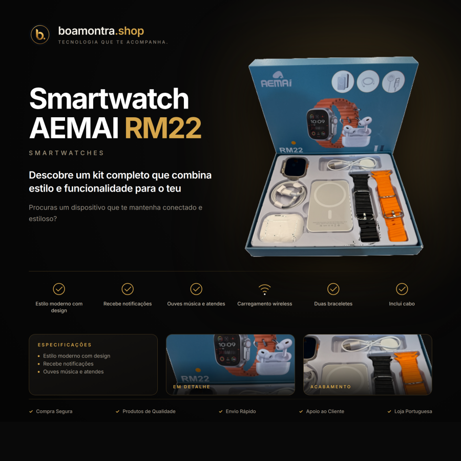 Fica Sempre Ligado com o Smartwatch AEMAI RM22