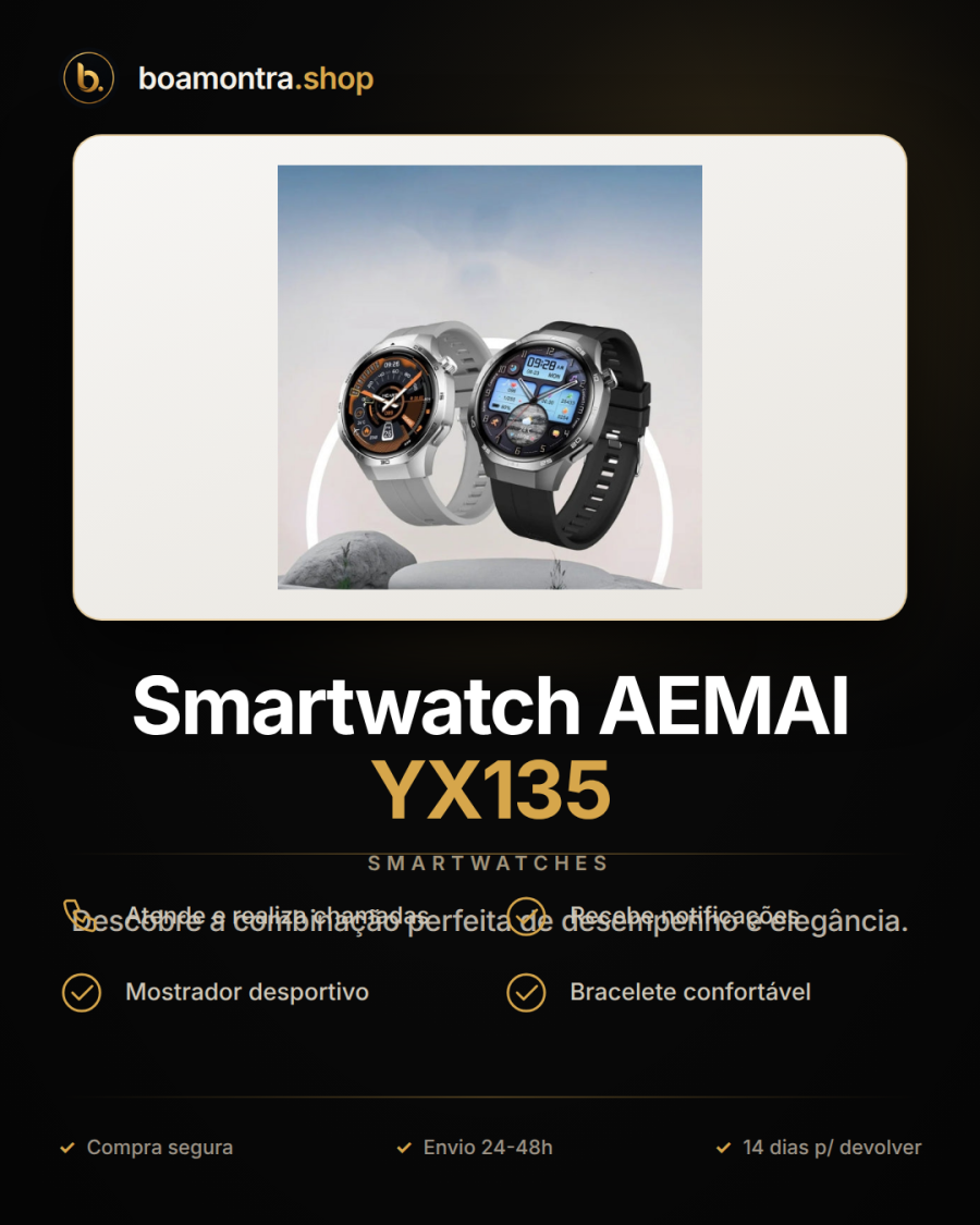 Atende Chamadas com Estilo: Smartwatch AEMAI YX135