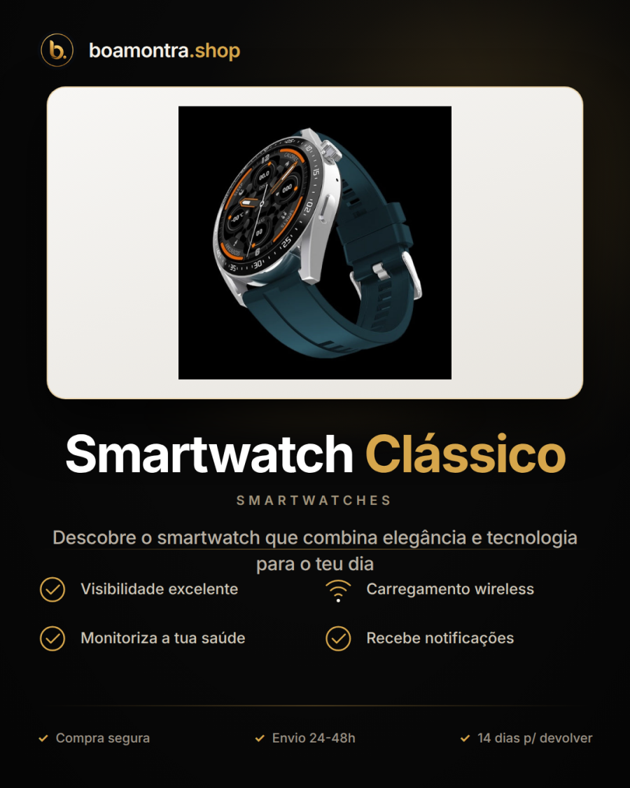 Funcionalidade e Estilo com Smartwatch Clássico