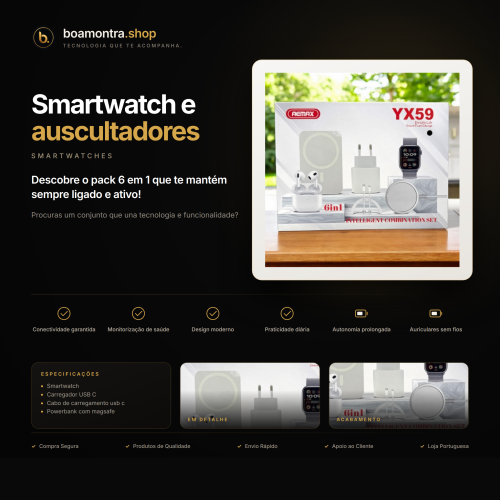 Conectividade e Praticidade com Smartwatch e Fones