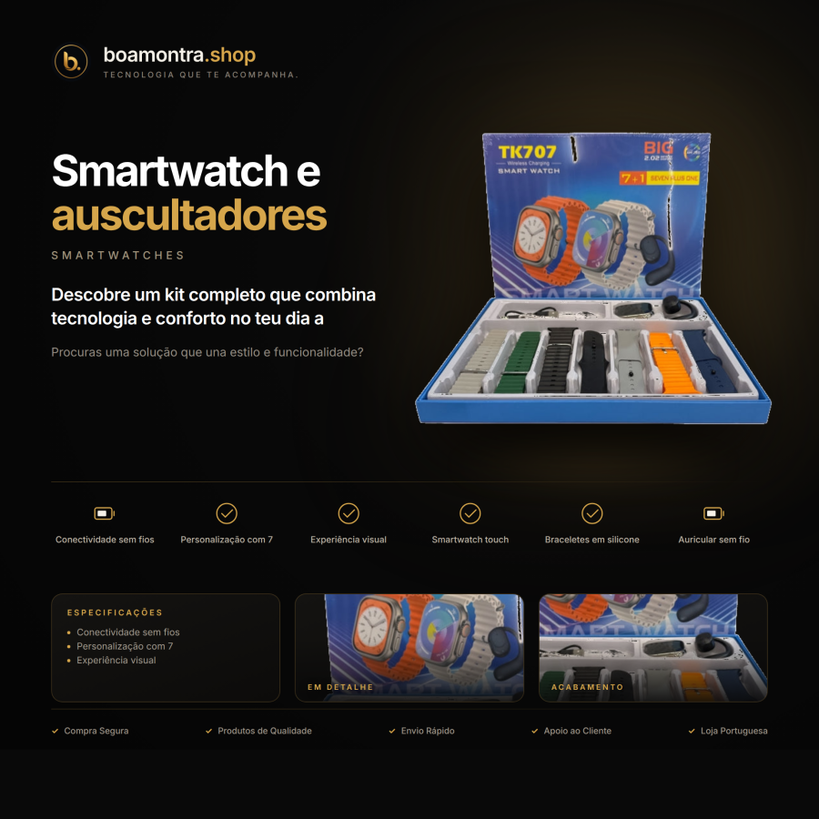 Conectividade e Estilo com Smartwatch e Fones