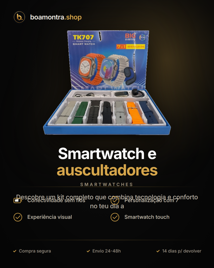 Conectividade e Estilo com Smartwatch e Fones