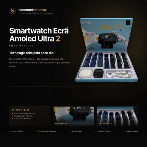 Smartwatch Ecrã Amoled Ultra 2