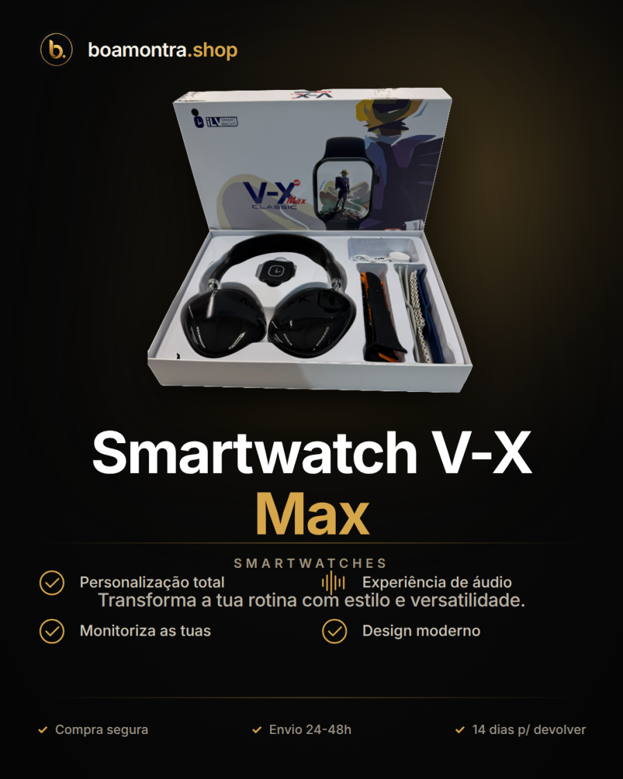 Estilo e Conectividade com Smartwatch V-X Max