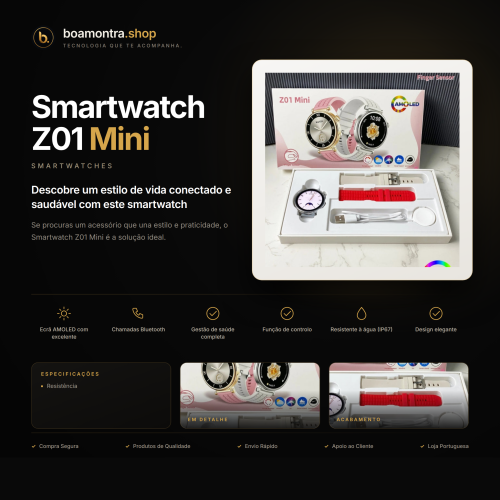 Elegância e Funcionalidade com Smartwatch Z01 Mini