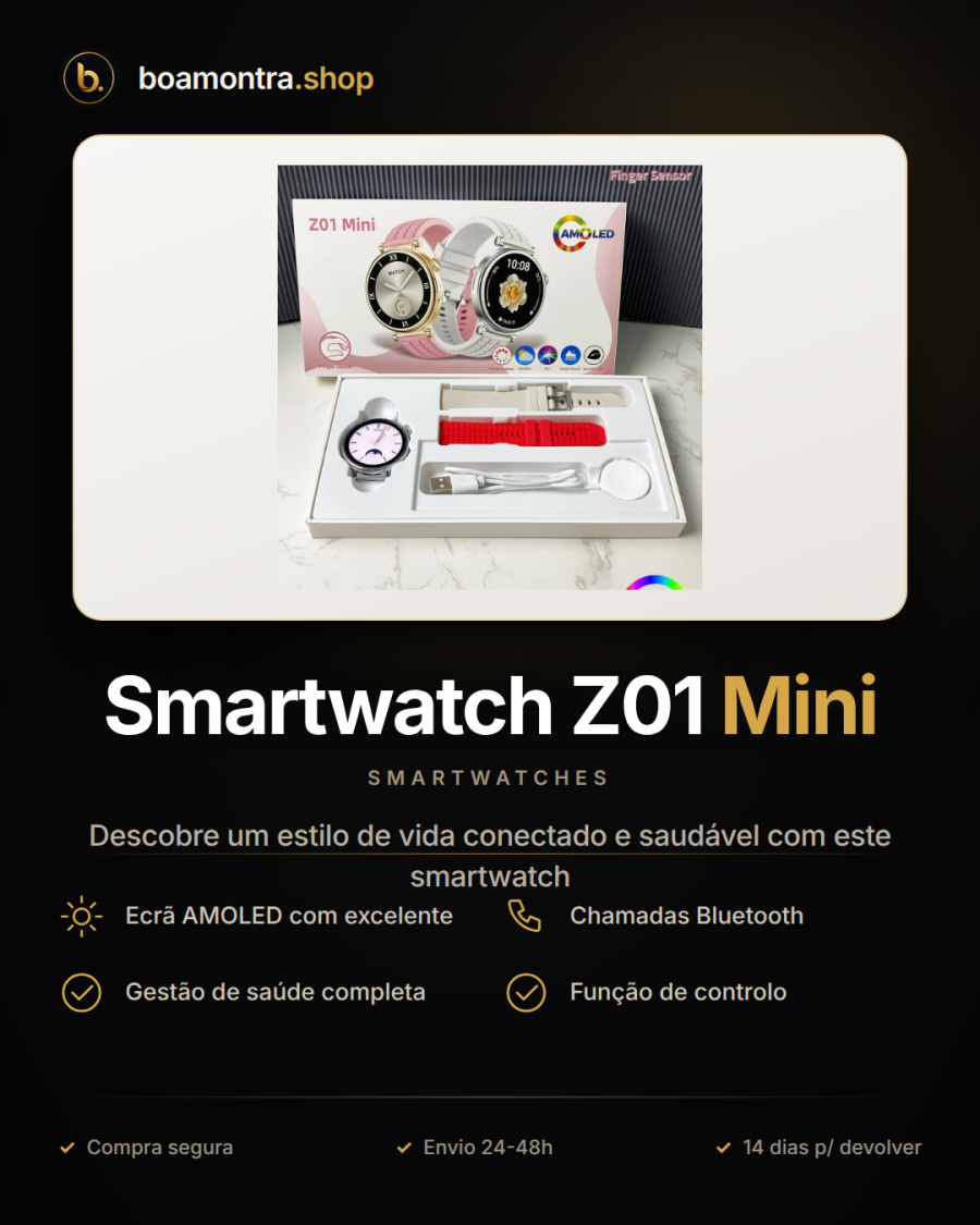 Elegância e Funcionalidade com Smartwatch Z01 Mini
