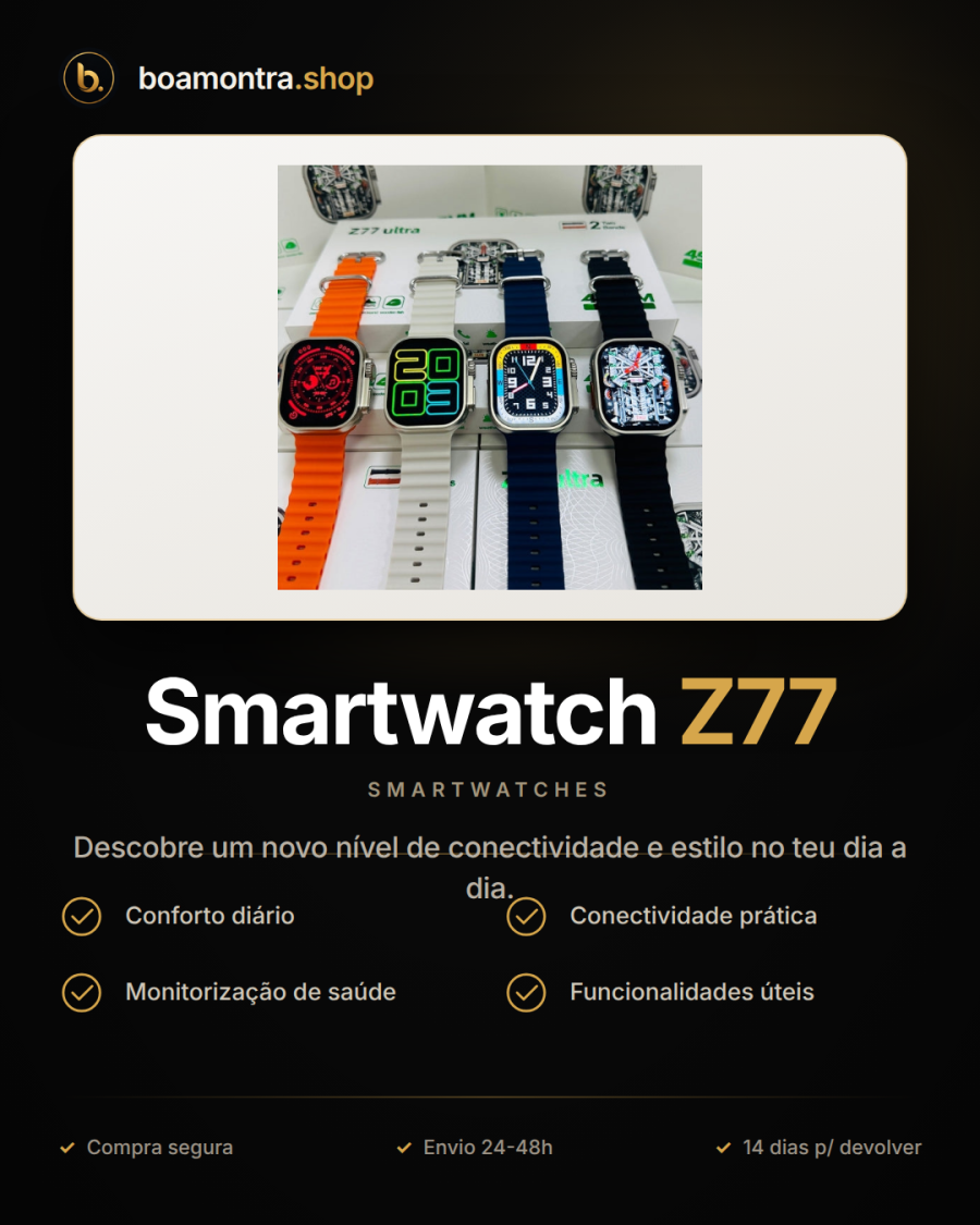 Tecnologia Avançada no Pulso com Smartwatch Z77