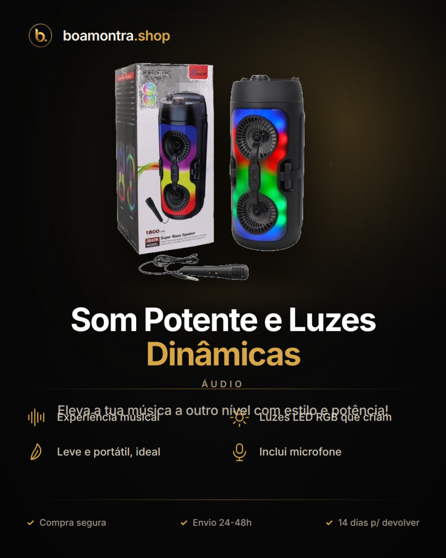 Som Potente e Luzes Dinâmicas
