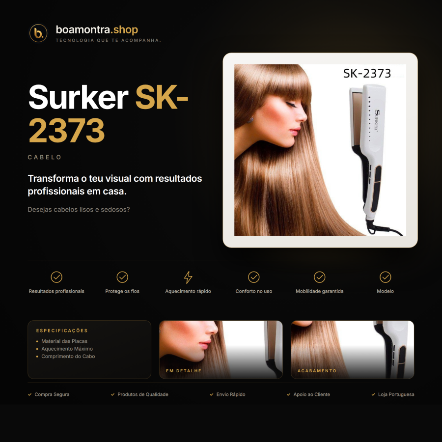 Cabelos Lisos e Brilhantes com Surker SK-2373