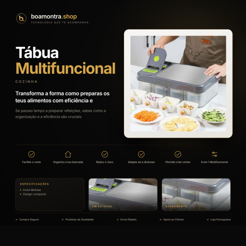 Praticidade na Cozinha com Tábua Multifuncional