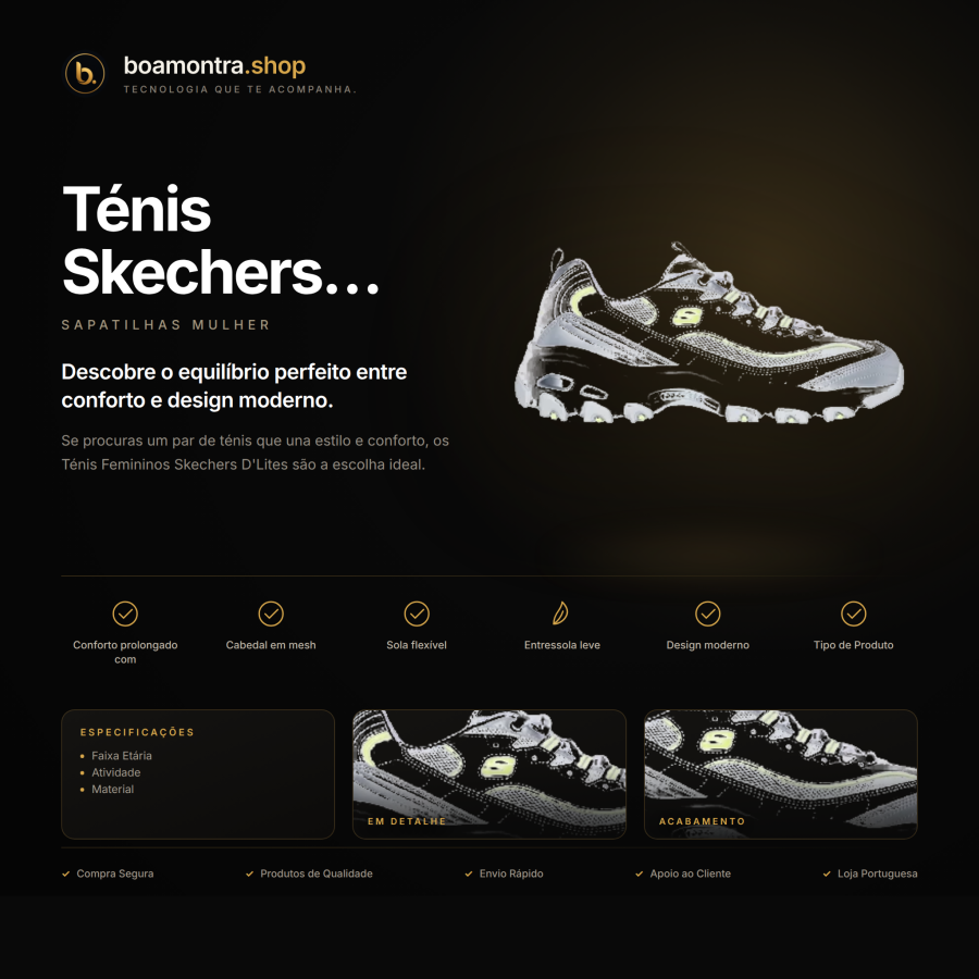 Conforto e Estilo com Ténis Skechers D'Lites