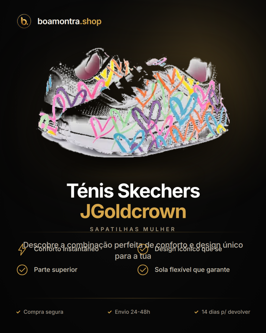 Conforto e Estilo com Ténis Skechers JGoldcrown