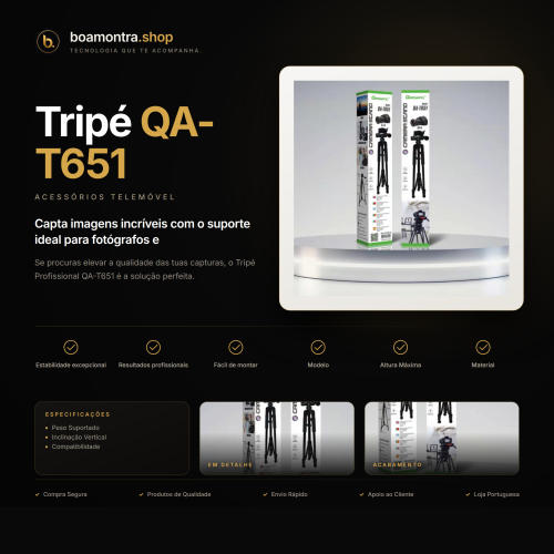 Estabilidade e Flexibilidade com Tripé QA-T651
