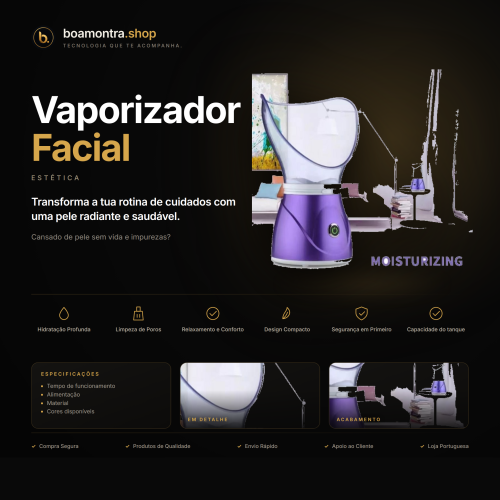 Hidratação e Limpeza com Vaporizador Facial