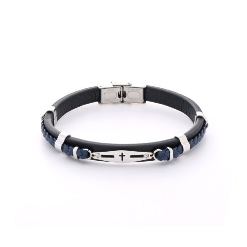 Pulseira cruz com detalhe azul