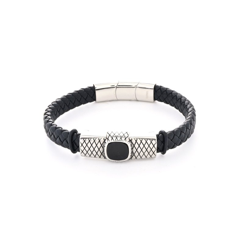 Pulseira homem detalhe em aço simples