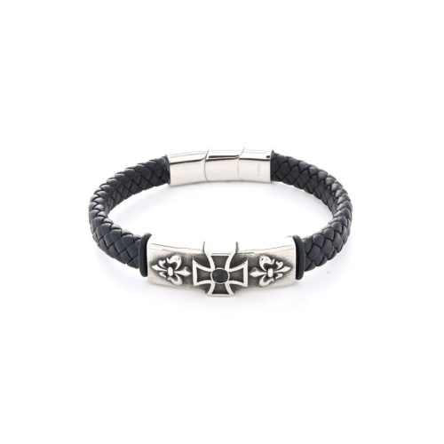 Pulseira homem cruz aço