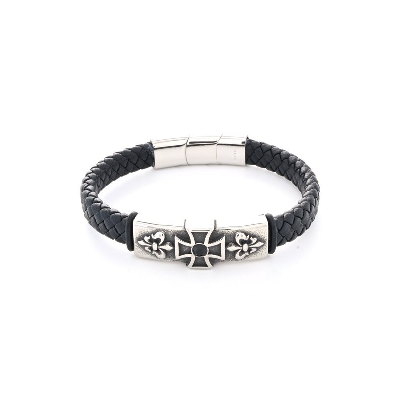 Pulseira homem cruz aço