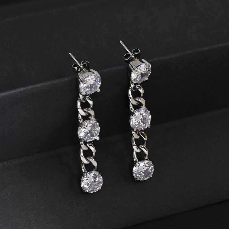 Brincos Prestige com zircônias
