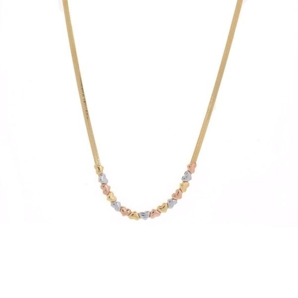Colar Glamour com corações em aço