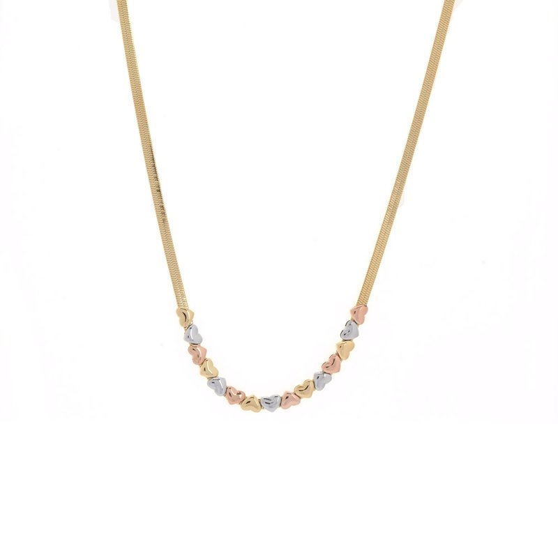 Colar Glamour com corações em aço