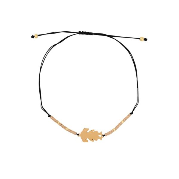 Conjunto de três pulseiras em aço beige